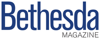 Logo of Bethesda Magazine with blue text on a white background