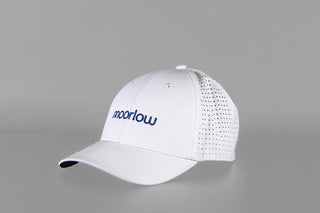 Side view of White Performance Hat.