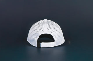 Back of Moorlow White Performance Hat