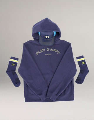 The Hoodie Midnight, Socks in Midnight, and the Trucker Hat. 