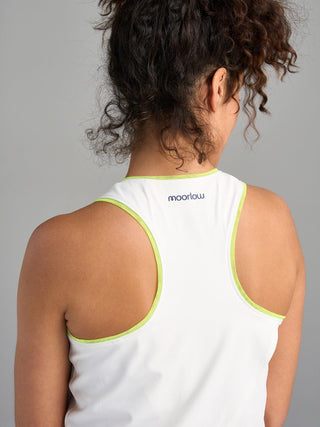 Model is wearing size small in The Jenni - White tank.