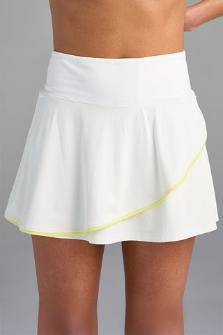 Model is wearing size small in The Sondra - White/Ace skort.